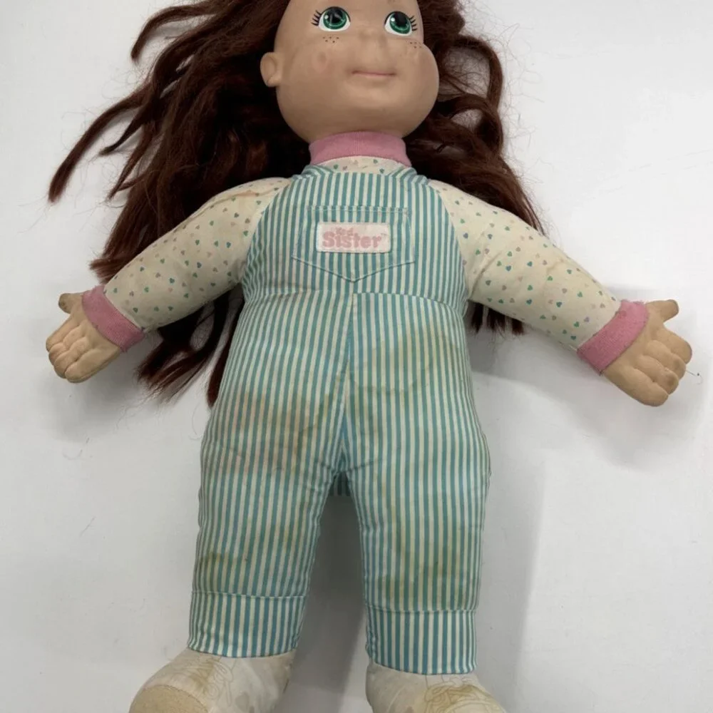 Vintage 1986 Playskool My Buddy Kid Sister Doll Auburn Red Hair Green Eyes 20